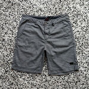 Zanerobe Shorts Black White Brown Plaid Shorts Casual Cotton Men's Size 32